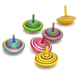 Színes fa pörgettyű