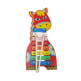 Ló metalofon fa játék hangszer, fa ütővel