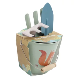 Kék fém kerti szerszámkészlet vödörrel