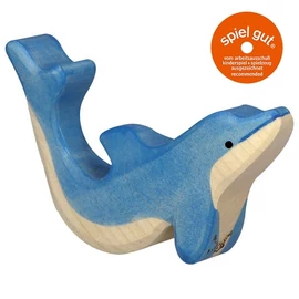 Holztiger kis delfin fa figura