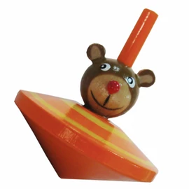 Maci figurás fa pörgettyű