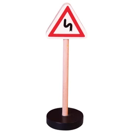 KRESZ-tábla - egymás utáni veszélyes kanyarok