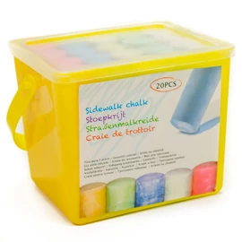 Aszfaltkréta - 20 db-os -  citromsárga vödörben