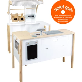 Modern többfunkciós fa játék konyha, eladó pult, piaci stand