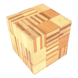 Logikai kígyókocka bambuszból - fa ördöglakat