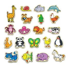 Fa hűtőmágnes készlet - állatok