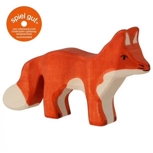 Holztiger fa figura álló vörös róka