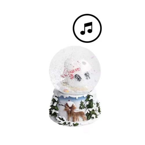 Zenélő hóemberes, hópelyhes hógömb