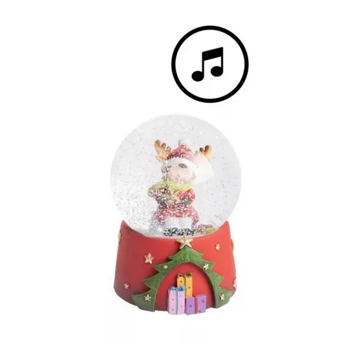Zenélő karácsonyi manós, hópelyhes hógömb