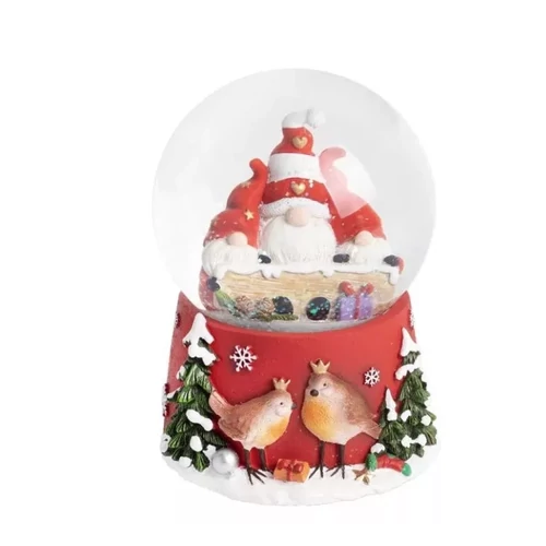 Nagy hógömb dekoráció  orrtörpökkel