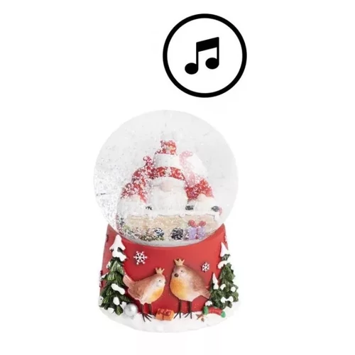 Zenélő karácsonyi manós, hópelyhes hógömb