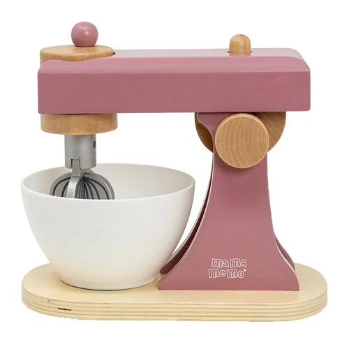 Cseresznyevirág színű játék mixergép fából fehér keverő tállal