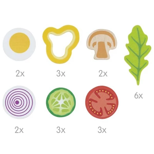 Goki 51446 színes salátakészítő szett Vitaminbomba részei