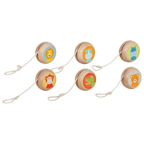 Goki színes állatmintás fa jojó