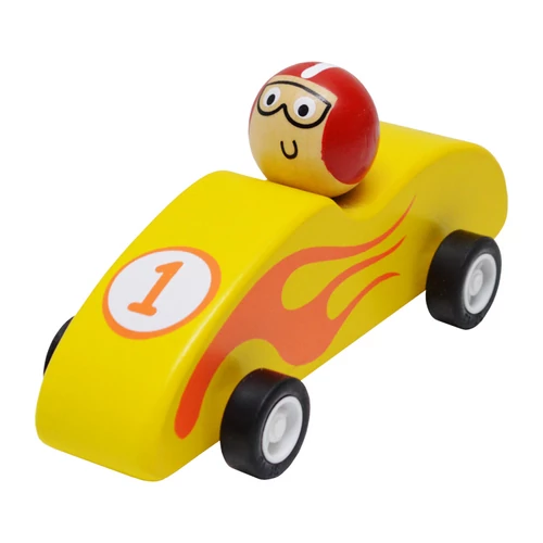 Hátrahúzható sárga versenyautó