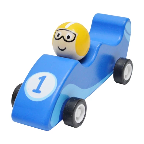 Hátrahúzható kék versenyautó