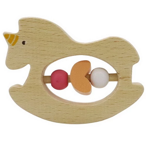 Babacsörgő - natúr fa, unikornis