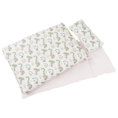 Játék baba ágynemű - szivárvány mintás