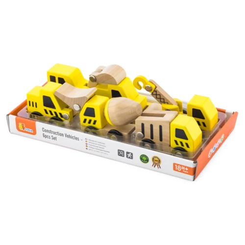 Munkagépek fából -  6 db-os kisautó készlet