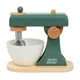 Smaragdzöld játék mixergép fából fehér keverő tállal