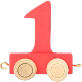 Small foot 10563 színes számvonat fából - 1 piros