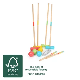 Small foot 12033 Krikett szabadtéri játék fából, fsc minősítésű