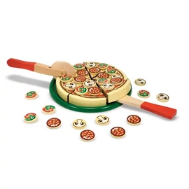 Melissa & Doug 167 Pizza party fa játék pizza feltétekkel