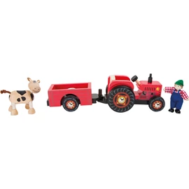 Small foot 10316 kis piros fa traktor pótkocsival