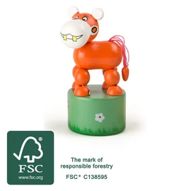 Small foot 11137 Nyomogatós fa figura táncoló tigris