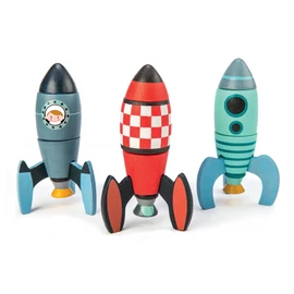 Tender Leaf Toys 8335 fa rakéta építő játék montessori torony