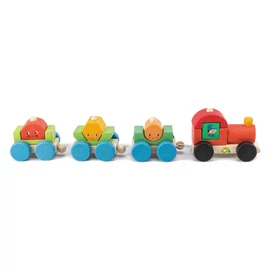 Tender Leaf Toys 8337 fa építős kisvonat Happy Train