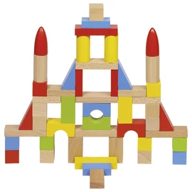 Goki 58575 színes fa építőkocka vászonzsákban Basic