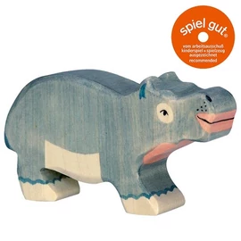 Holztiger fa figura víziló borjú