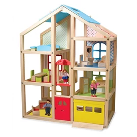 Melissa &amp;amp; Doug Emeletes fa babaház lifttel