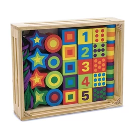 Óriás gyöngyfűző készlet fadobozban Melissa and Doug