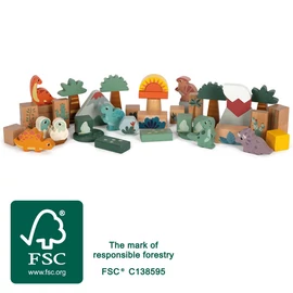 Small foot 12621 fa építőkocka készlet DINO