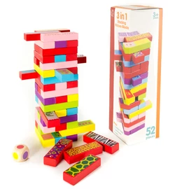 Szines fa jenga es domino egyben