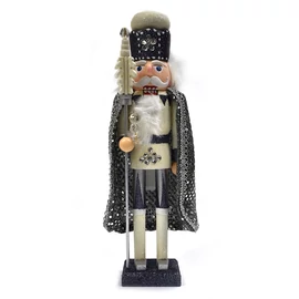 Diótörő figura - ezüst, fehér ruhában