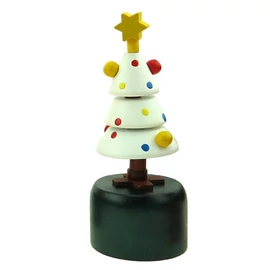 Nyomogatós figura - Karácsonyfa, fehér