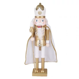 Diótörő figura - fehér, arany
