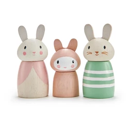Tender Leaf Toys fa nyúl család mesefigura