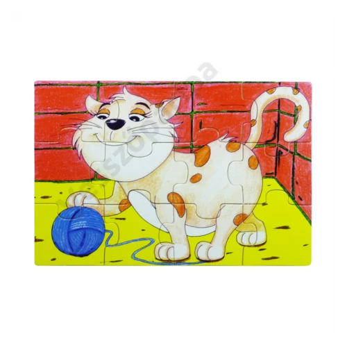 Puzzle szett fa dobozban - háziállatos