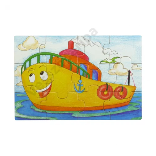 Puzzle szett fa dobozban - járműves