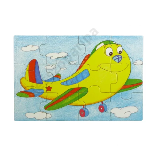 Puzzle szett fa dobozban - járműves
