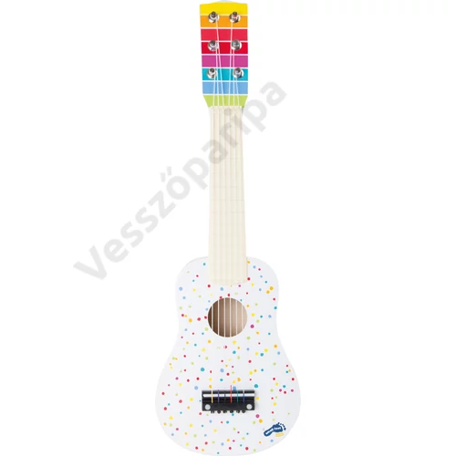 Fehér, szivárvány mintás gitár