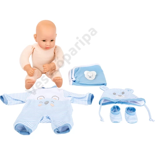 Puha testű élethű játék baba fiú