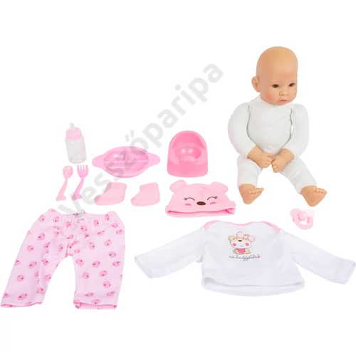 Élethű játék baba - Marie - rózsaszín kiegészítőkkel
