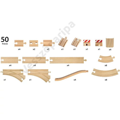 Brio 33772 nagy 50 részes sínkészlet tartalma