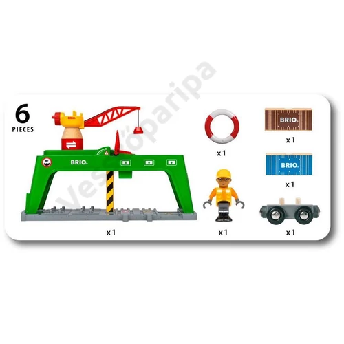 Brio 33996 konténer rakodó játék daru részei
