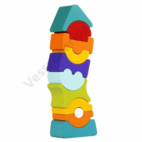 Cubika 12862 hajlékony fa torony egyensúlyozó játék - 11 részes
